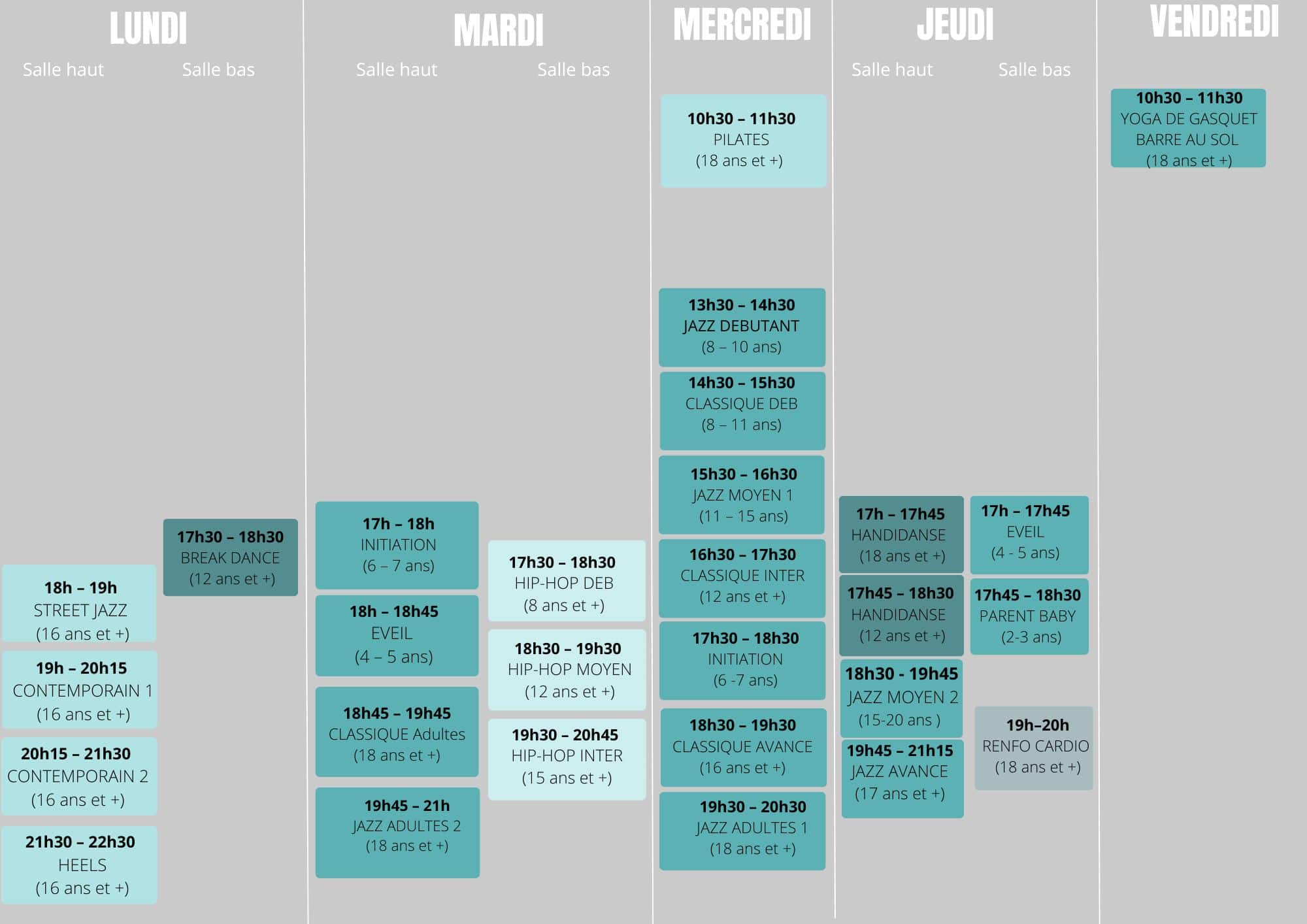 planning 2024 2025 ecole de danse riom atelier m danse marlene chitan marius meyleu marine fregonese